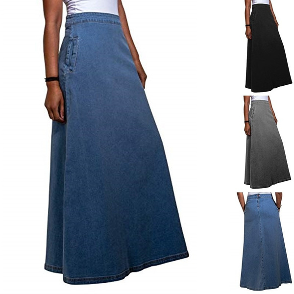 American Vintage Black Denim Skirt Women | Penelope47.com